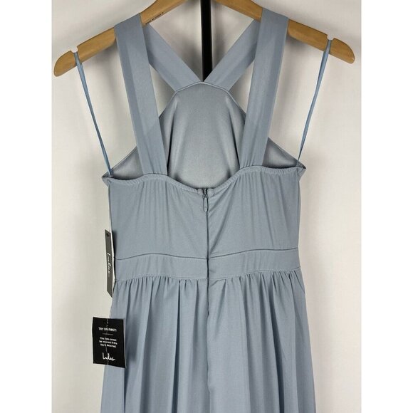 Lulu’s Light‎ Blue Air of Romance Halter Neckline Maxi Flowy Dress Size XS - Picture 9 of 11